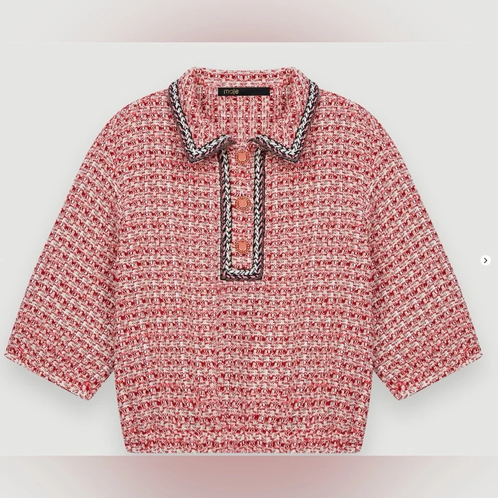 MAJE SET Pink Tweed Top & Skirt! - Picture 4 of 13